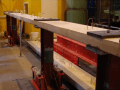 A three span continuous post tensioned slab strip before testing under elevated temperature. 